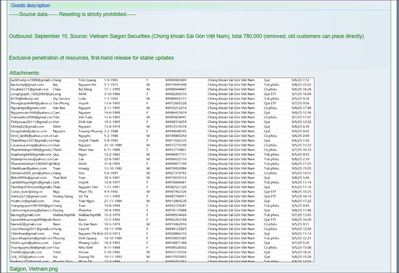 涉嫌越南西贡证券数据外泄-xLab 威胁情报