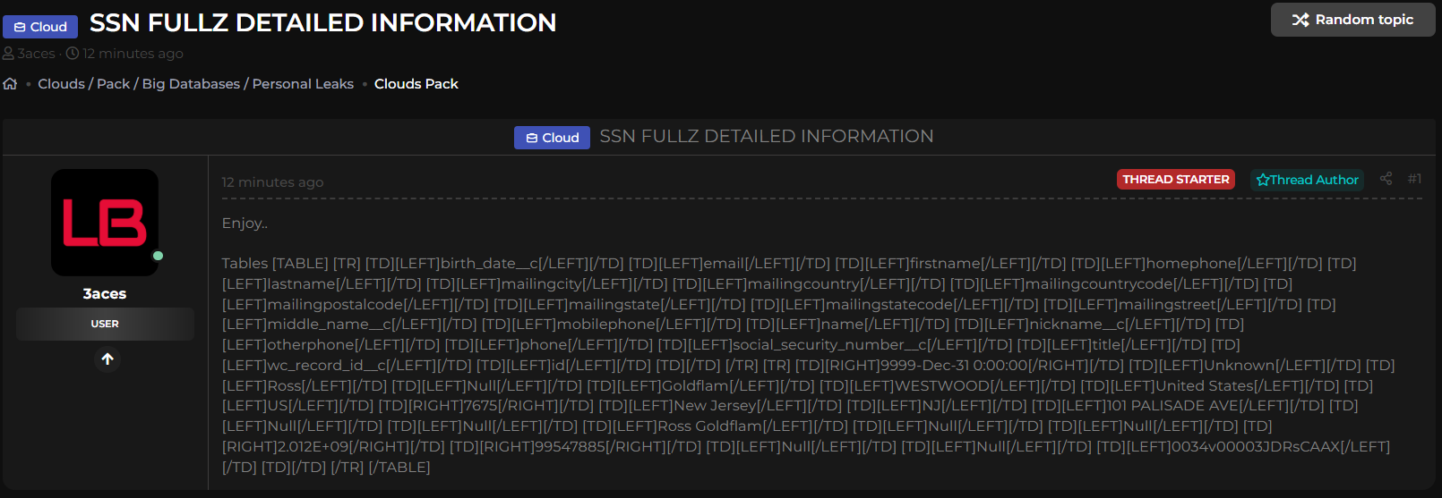 涉嫌泄露SSN信息-xLab 威胁情报