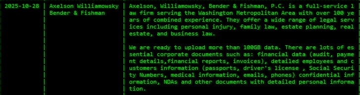 Axelson Williamowsky Bender&Fishman P.C.成为Akira勒索软件的受害者-xLab 威胁情报