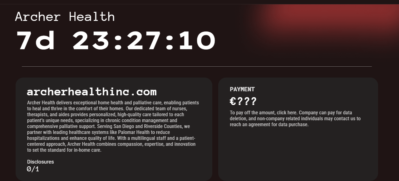 INC.Archer Health成为Kill Security勒索软件的受害者-xLab 威胁情报