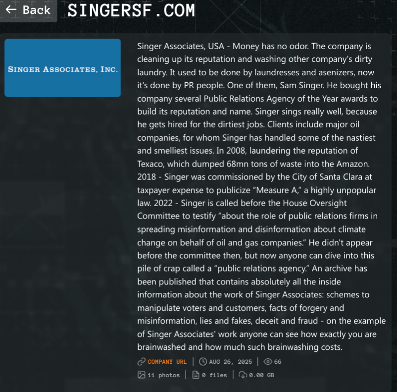 Singer Associates成为Qilin勒索软件的受害者-xLab 威胁情报