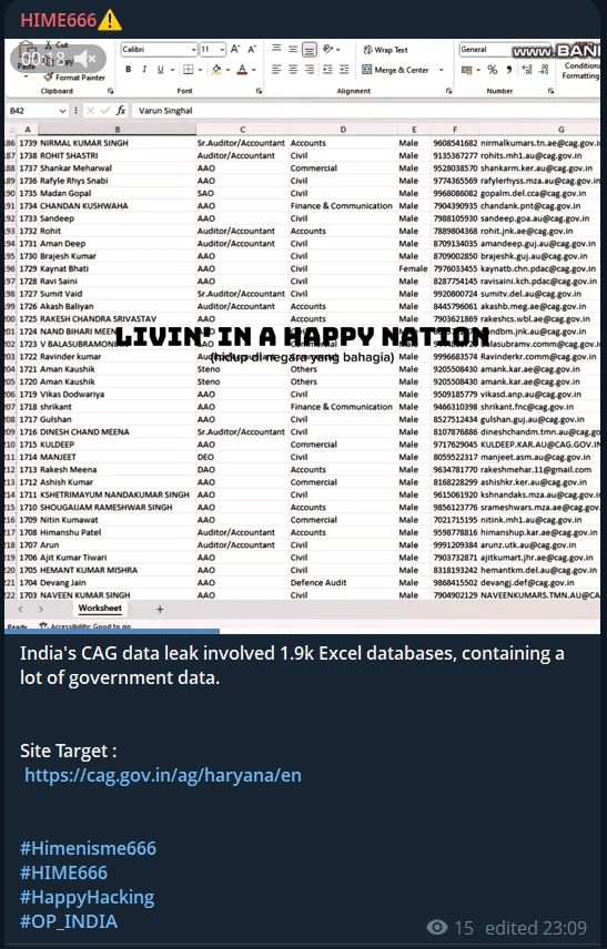 印度主计长兼Auditor总监涉嫌数据泄露-xLab 威胁情报