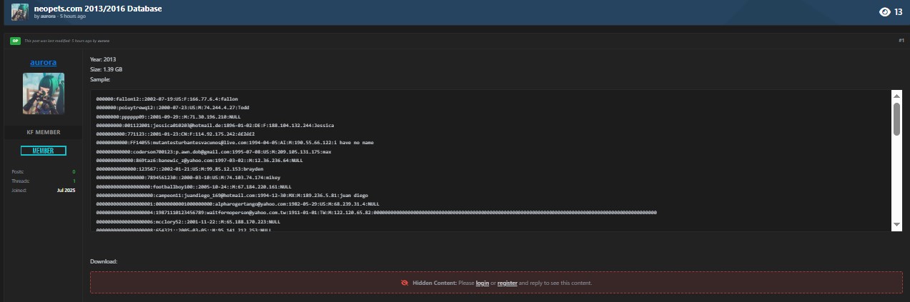 Neopia World，Inc.涉嫌数据泄露-xLab 威胁情报