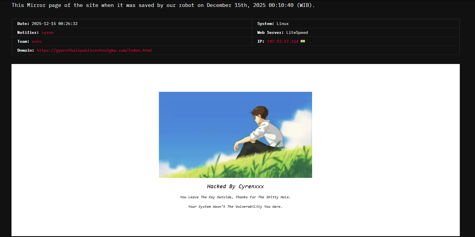 Solo瞄准Gyansthali公立学校网站-xLab 威胁情报