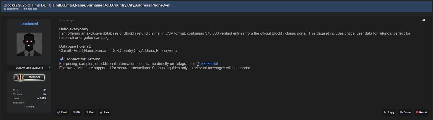 BlockFi涉嫌数据出售-xLab 威胁情报