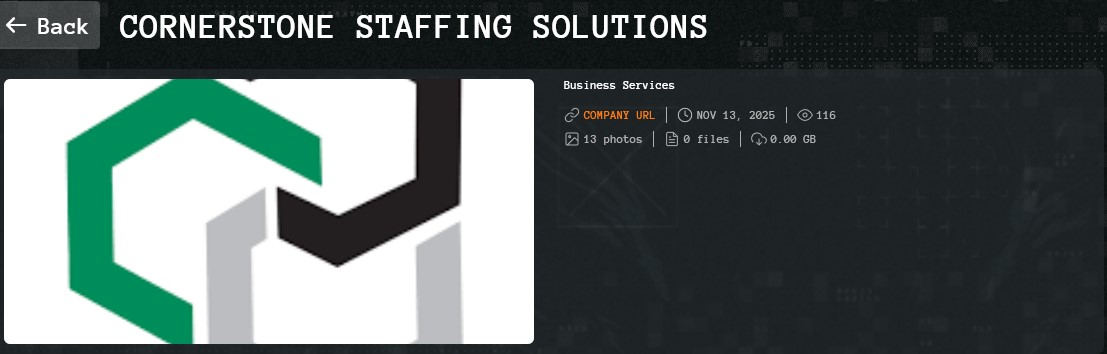 Cornerstone Staffing Solutions、Inc.成为Qilin勒索软件的受害者-xLab 威胁情报