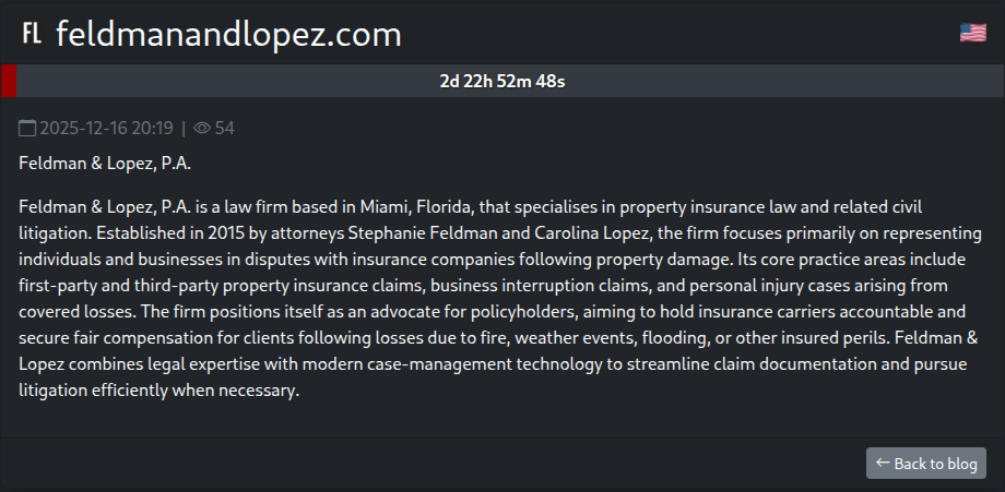 Feldman&Lopez律师事务所律师将victim归咎于SAFEPAY勒索软件-xLab 威胁情报