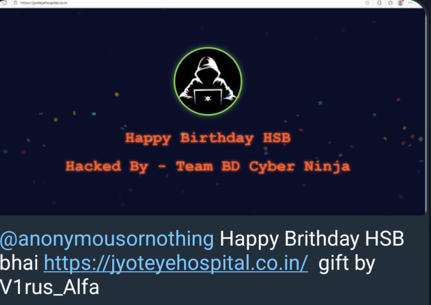 TEAM BD CYBER NINJA瞄准Jyoti眼科医院网站-xLab 威胁情报