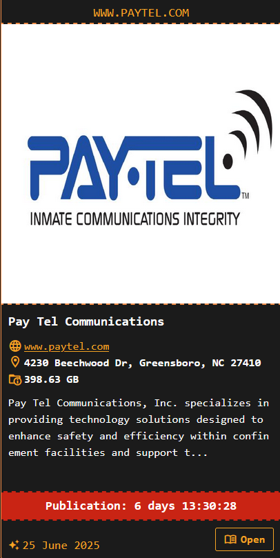 Pay Tel Communications成为DragonForce勒索软件的受害者-xLab 威胁情报