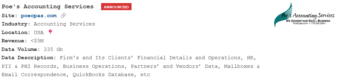 Poe的会计服务成为PEAR勒索软件的受害者-xLab 威胁情报
