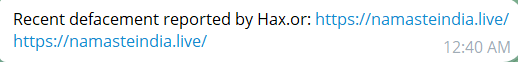 Hax.or targets the website of Namaste India-xLab 威胁情报