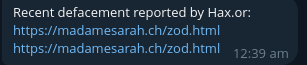 Hax.or targets the website of Madame Sarah-xLab 威胁情报