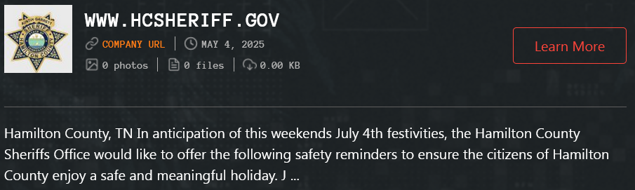 汉密尔顿县Sheriff办公室成为Qilin勒索软件的受害者-xLab 威胁情报