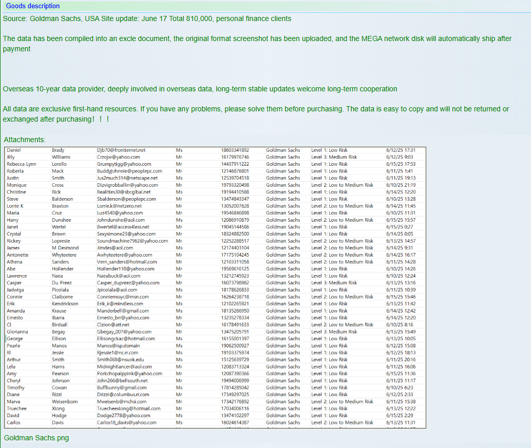 高盛涉嫌数据外泄-xLab 威胁情报