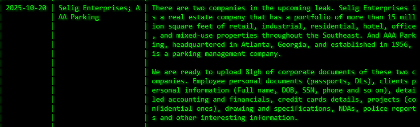 INC.Selig Enterprises成为akira勒索软件的受害者-xLab 威胁情报