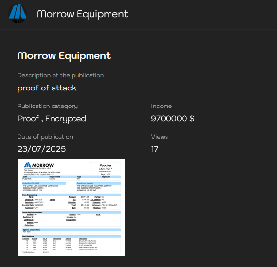 莫罗设备公司成为LYNX勒索软件的受害者-xLab 威胁情报