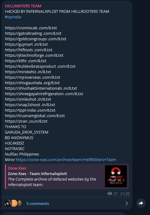 HellR00ters团队瞄准了自然的网站-xLab 威胁情报