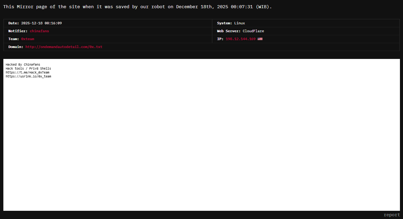 chinafans瞄准按需汽车细节网站-xLab 威胁情报