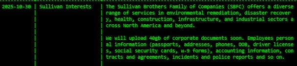 Sullivan Brothers家族公司成为akira勒索软件的受害者-xLab 威胁情报