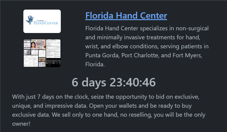 佛罗里达州Hand Center成为RHYSIDA勒索软件的受害者-xLab 威胁情报