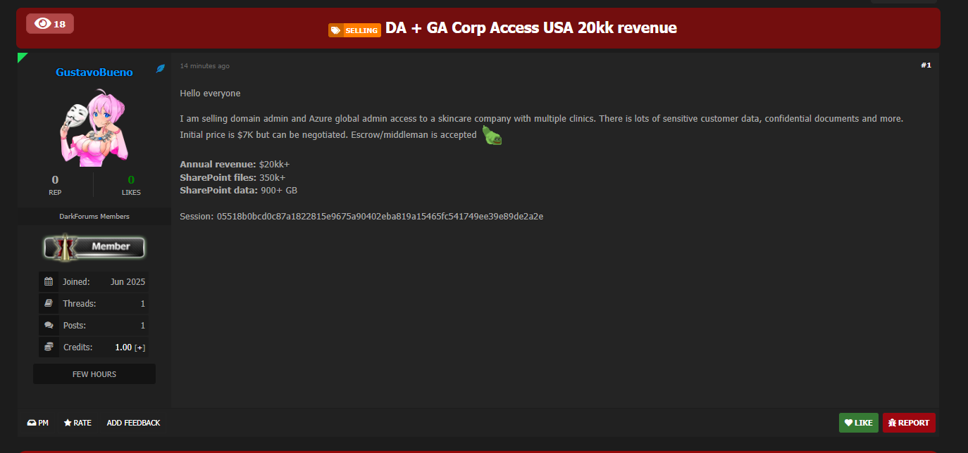 涉嫌向美国身份不明的护肤品公司出售未经授权的使用权-xLab 威胁情报