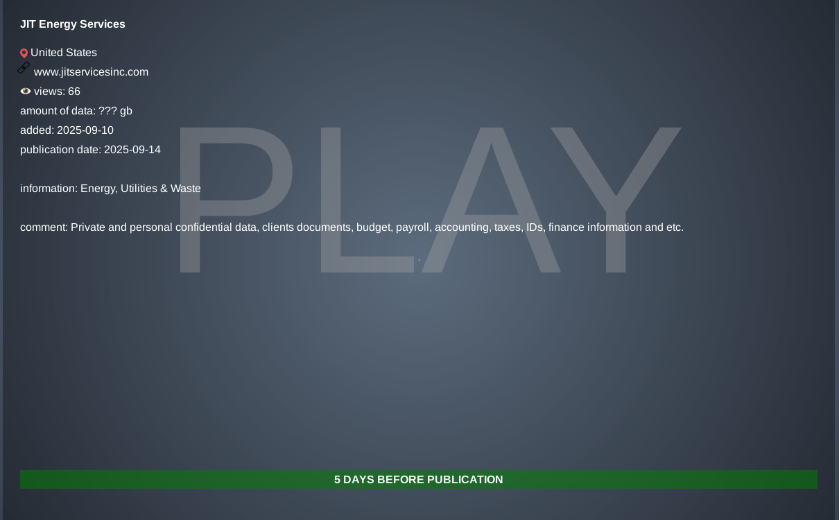 JIT Energy Services成为PLAY勒索软件的受害者-xLab 威胁情报