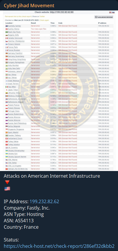 Cyber Jihad运动针对INC.Fastly网站-xLab 威胁情报