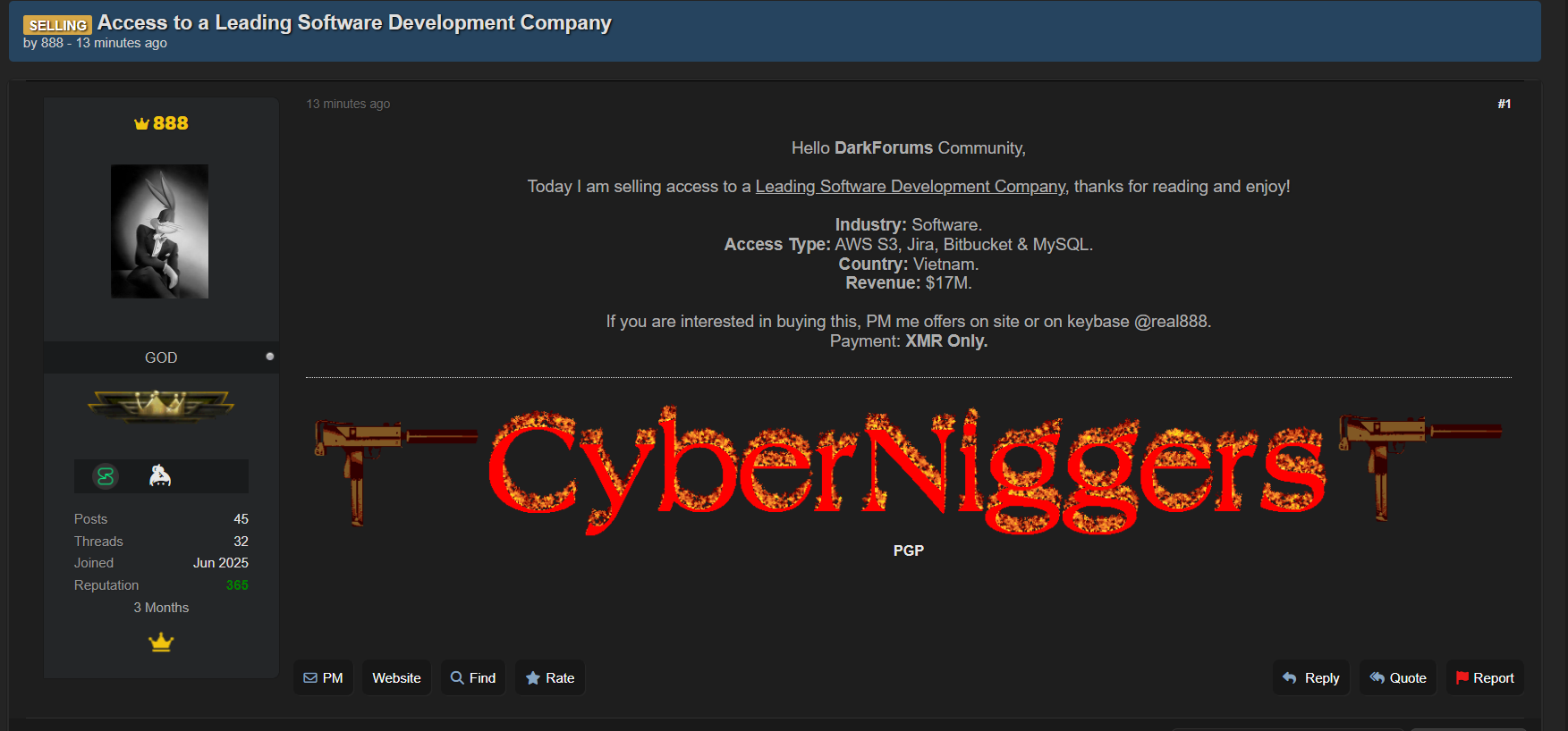 涉嫌向越南身份不明的软件开发公司出售访问权限-xLab 威胁情报