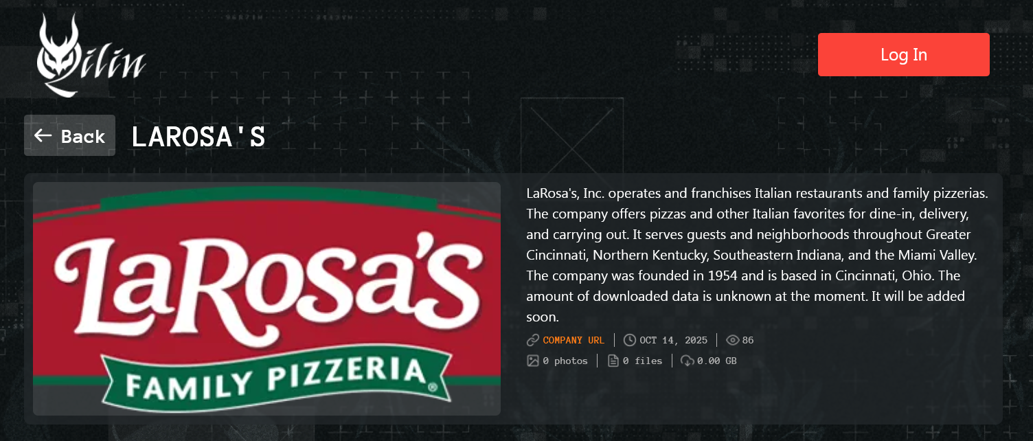 Inc.拉罗萨披萨店成为Qilin勒索软件的受害者-xLab 威胁情报