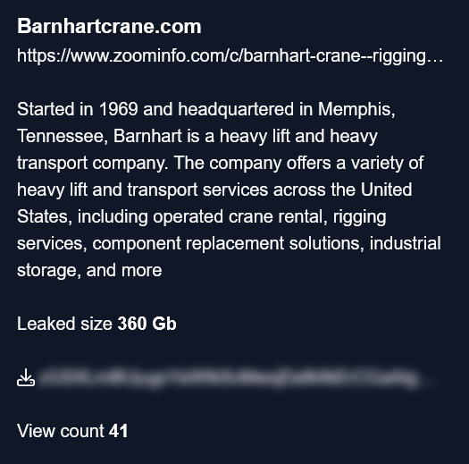 Barnhart Crane&Rigging成为CHAOS勒索软件的受害者-xLab 威胁情报