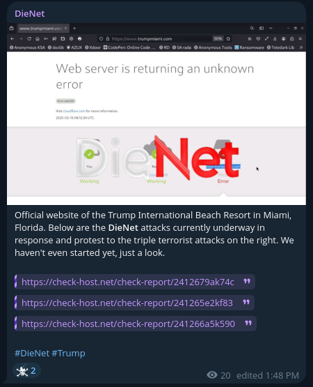 DieNet瞄准Trump国际海滩度假村网站-xLab 威胁情报