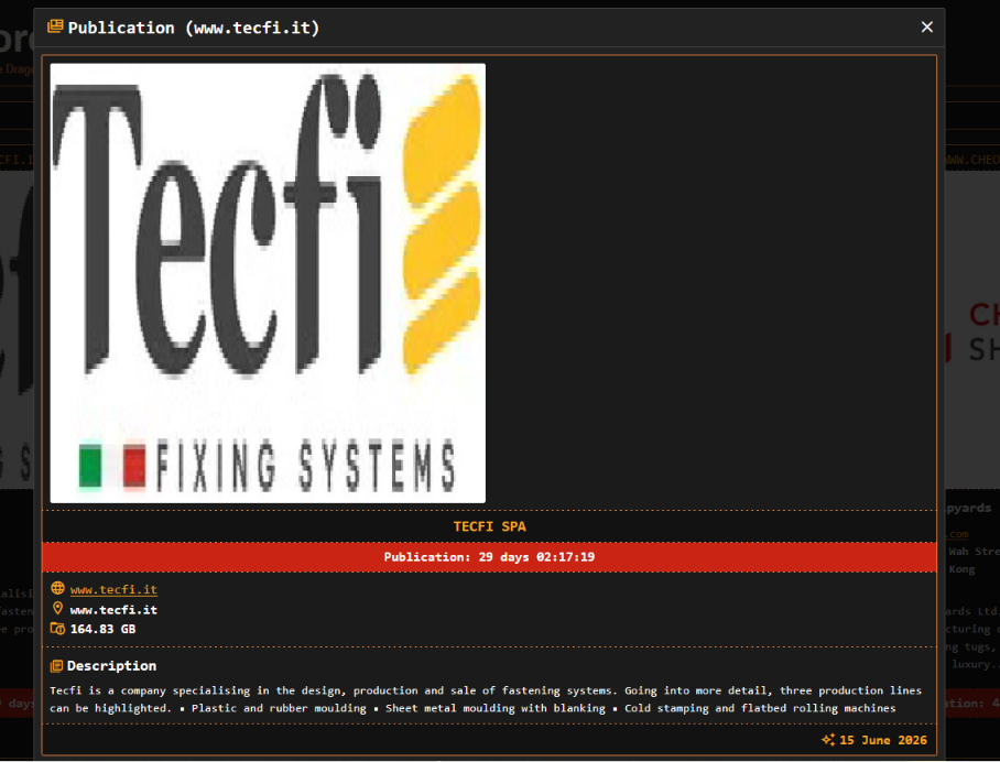 Tecfi SpA falls victim to DragonForce ransomware-xLab 威胁情报