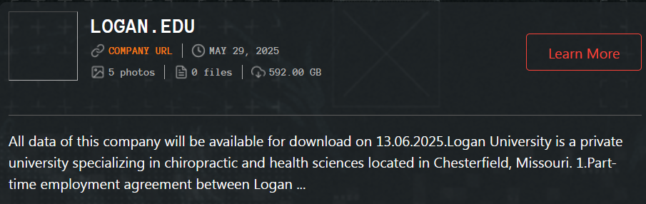 洛根大学成为Qilin勒索软件的受害者-xLab 威胁情报