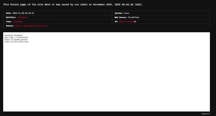 Chinafans瞄准银河6623网站-xLab 威胁情报