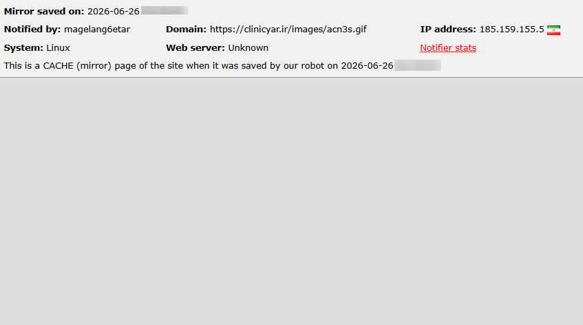 magelang6etar targets the website of ClinicYar-xLab 威胁情报