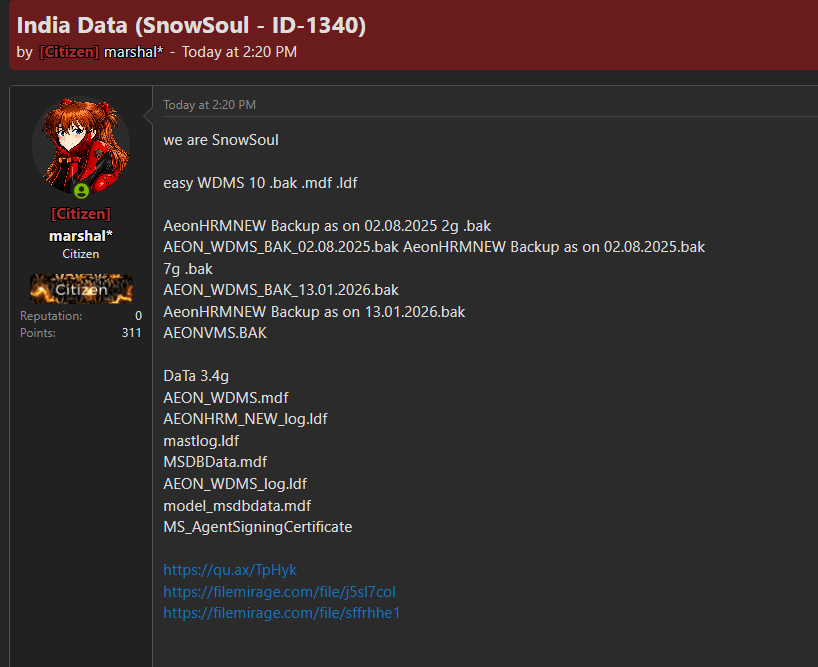 Alleged leak of India Database-xLab 威胁情报