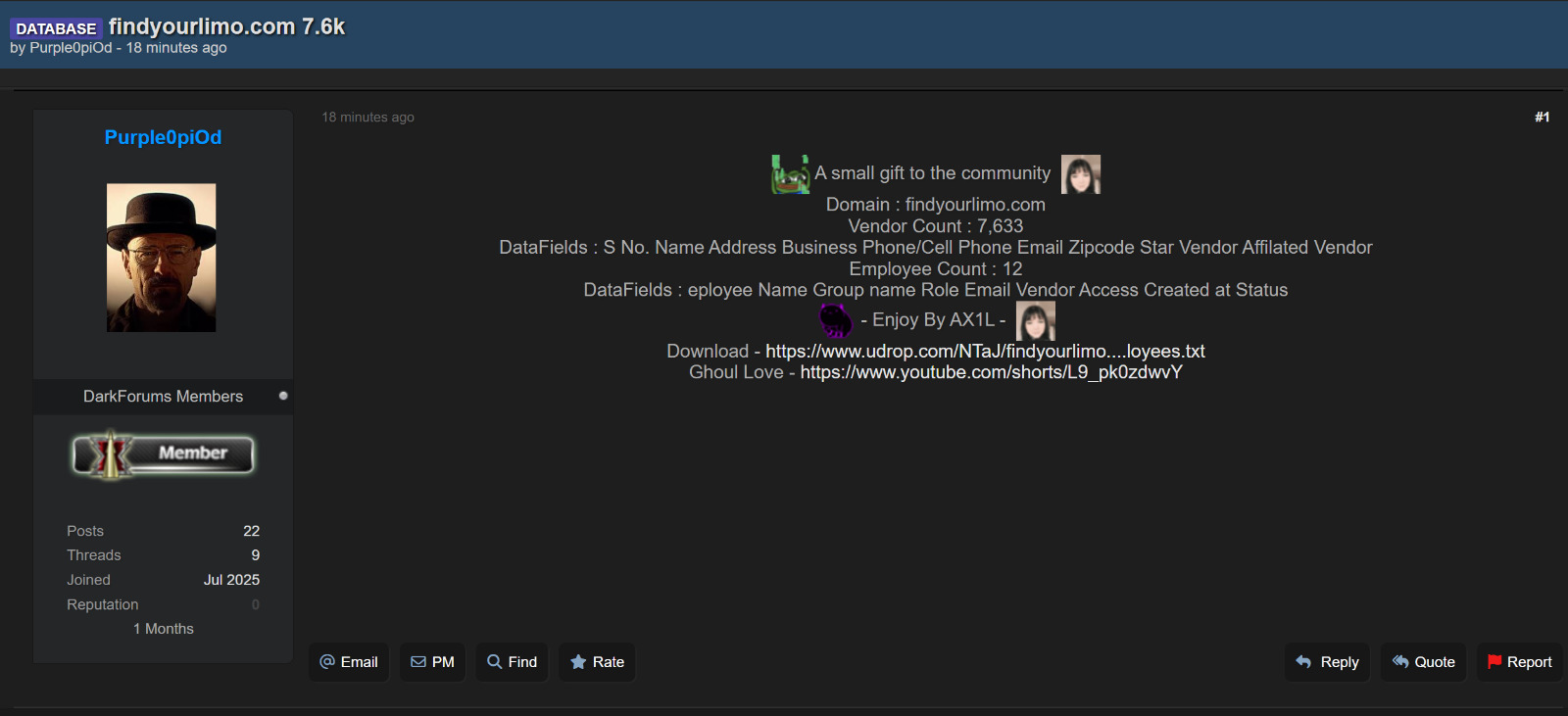 《寻找你的豪华轿车》涉嫌数据外泄-xLab 威胁情报