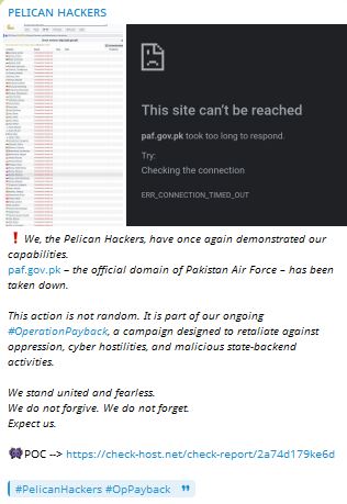 鹈鹕黑客攻击巴基斯坦空军网站-xLab 威胁情报