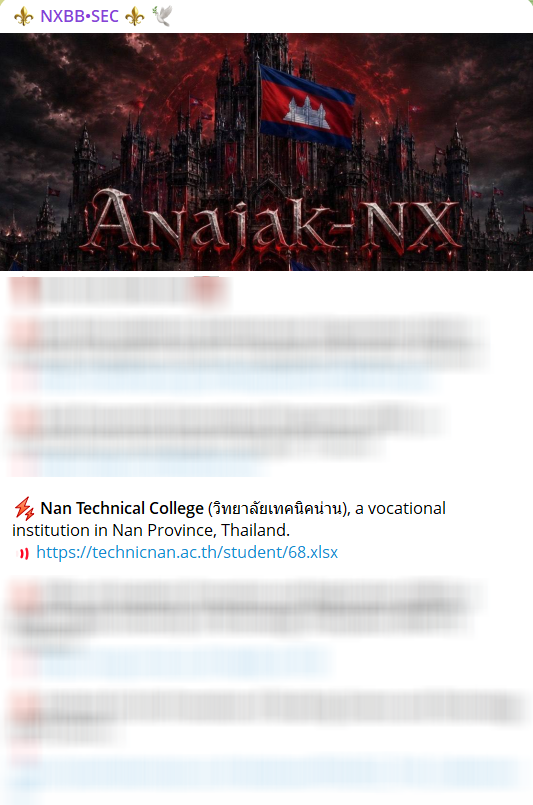 Alleged data breach of Nan Technical college-xLab 威胁情报