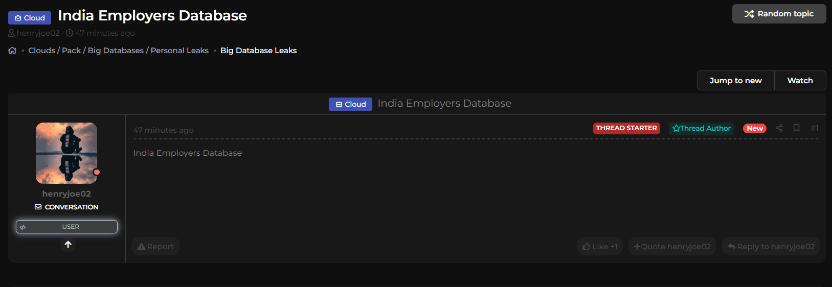 涉嫌出售印度雇主数据库-xLab 威胁情报