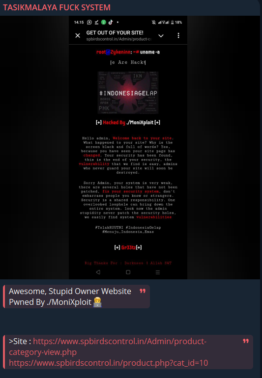 打横他妈的SYSTEM的目标是S.P.的网站。Net鸟类-xLab 威胁情报