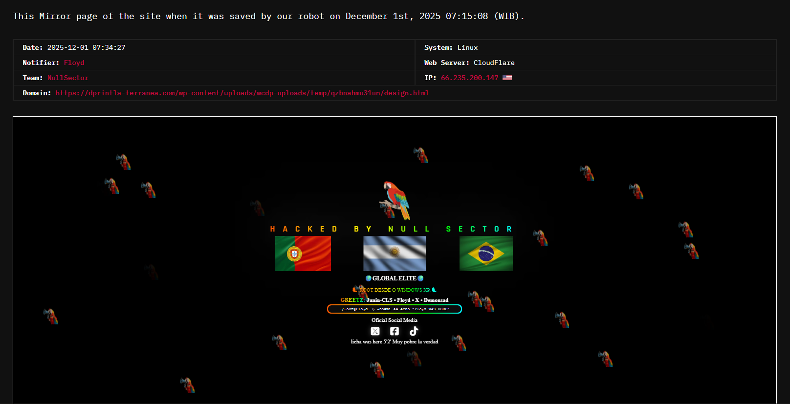 NullSector瞄准DESIGN PRINTING LA网站-xLab 威胁情报