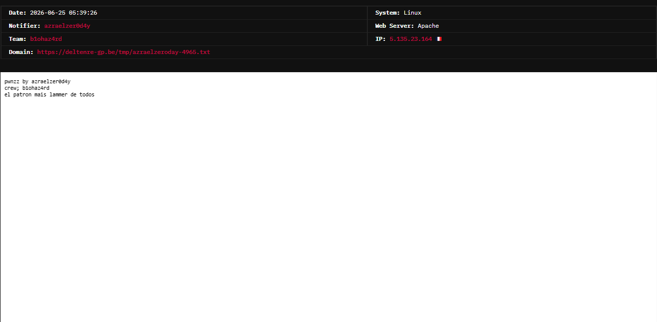 azraelzer0d4y targets the website of Deltenre-xLab 威胁情报