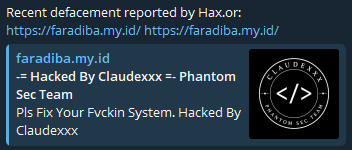 Hax.or targets the website of Faradiba Digital-xLab 威胁情报