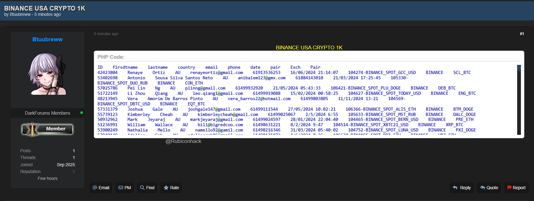 Binance.US涉嫌数据出售-xLab 威胁情报