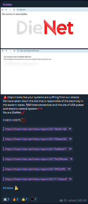 DieNet瞄准北American电力可靠性公司网站-xLab 威胁情报