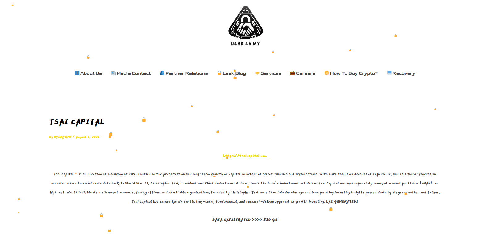 Tsai capital成为D4RK 4RMY勒索软件的受害者-xLab 威胁情报