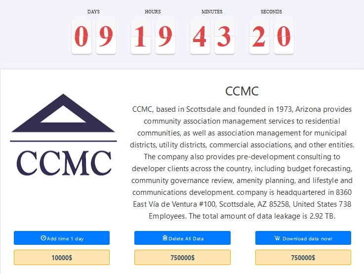 CCMC成为MEDUSA勒索软件的受害者-xLab 威胁情报