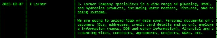 J.Lorber公司成为akira勒索软件的受害者-xLab 威胁情报