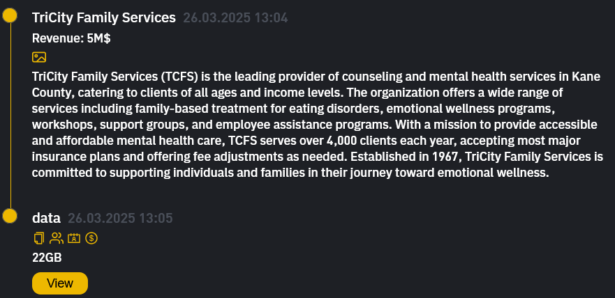 TriCity Family Services成为INC RANSOM勒索软件的受害者-xLab 威胁情报